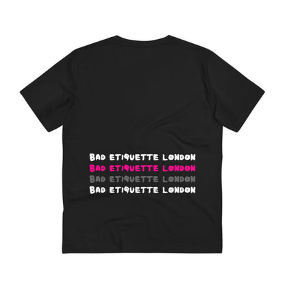 Bad Etiquette London | Money is the Motive Black T-shirt Women's Tee Women's T-shirt Women's Clothing T-shirts Men's Tee Men's T-shirt Men's Clothing Cotton Money is the Motive T-shirt Hustle apparel Clothing Brand BADETI London Iconic design dripping lips Bold T-shirts Designer Streetwear