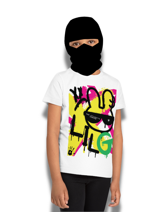 Bad Etiquette London Lil G T-shirt Kids streetwear fashion Trendy kids clothing Urban style for kids High-end kids fashion Bold kids T-shirt Stylish children’s apparel Premium kids clothing Confident kids fashion Unique kids T-shirt design