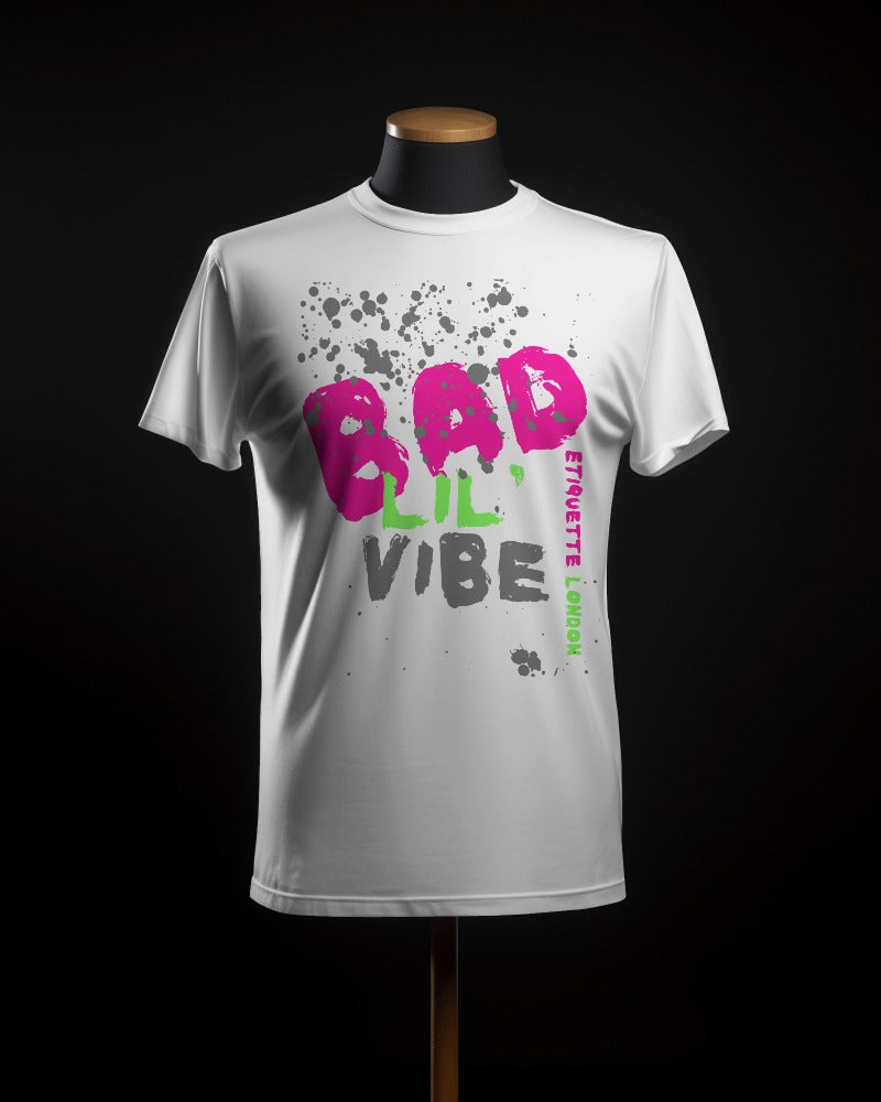 Bad Etiquette London | Bad Lil' Vibe Tee Women's Tee  Women's T-shirt  Women's Bad Lil' Vibe Tee  Urban Fashion Women's Shirt  Trending streetwear T-shirts  London Streetwear for Women  Bad Lil' Vibe T-Shirt  Bad Etiquette London Women's T-shirts