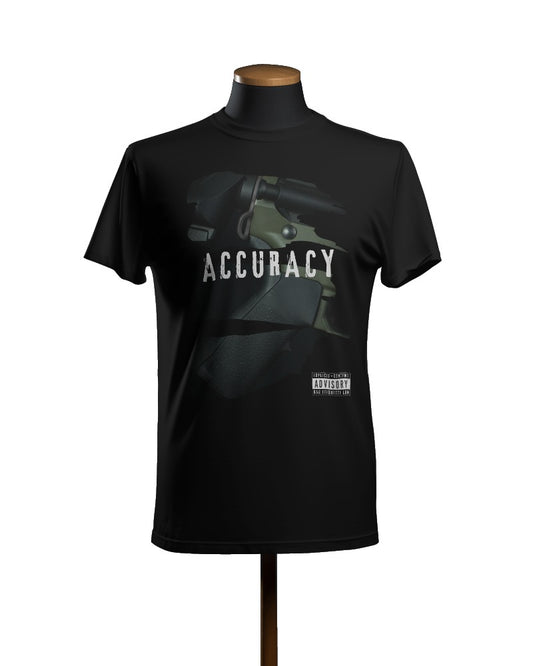 Streetwear Accuracy Tee  Men's Tee  Men's T-shirt  Gun Tee  Gun T-shirt  Badeti London  Bad Etiquette T-Shirt London Streetwear  Bad Etiquette London Streetwear  Bad Etiquette London Clothing Brand  Bad etiquette london  ACCURACY T-Shirt