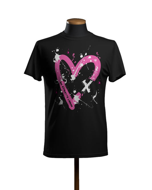 Bad Etiquette London | Heart Splatter Paint Flick Tee men's tee  Men's T-shirt  Bad Etiquette London  Streetwear Heart T-Shirt  Heart splatter T-shirt  Best Valentine's gift for men  Urban Fashion Heart Tee  London Streetwear  Designer Heart T-Shirt  Badeti London T-shirt