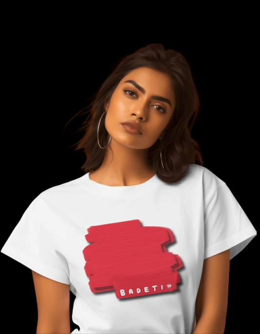 BADETI London Women's Tee  Women's T-shirt  Unisex  Red Paint T-shirt  London Streetwear for Women  Badeti London  Bad Etiquette London Women's T-shirts  Bad Etiquette London Streetwear  Bad Etiquette London Clothing Brand